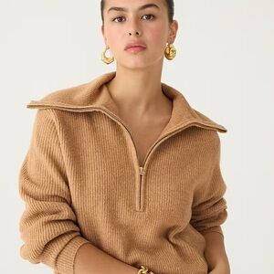 J. Crew Half Zip Stretch Sweater in Charcoal Gray Size M